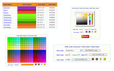 Go and Generate color codes for Myspace Layout